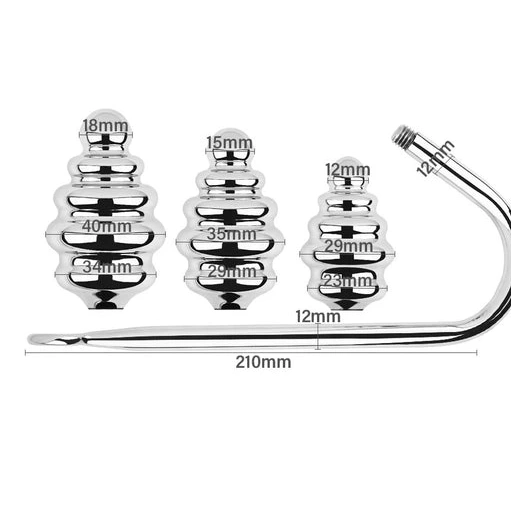 GreatBenefit Screw-in Anal 8826 Set Ribbed Hook 0720